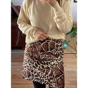 Y2K Cache Leopard Sequin Mini Skirt